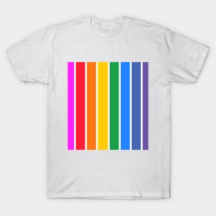 Bright rainbow stripes - vertical T-Shirt